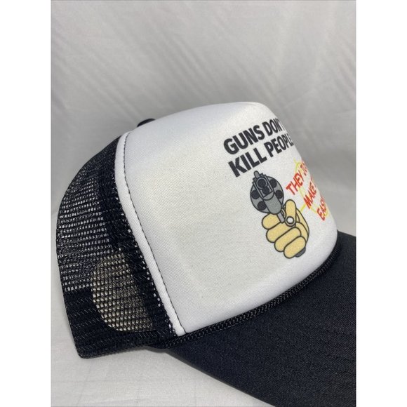 Guns Don't Kill People Trucker Hat Mesh Hat Adjustable Cap - Picture 2 of 4